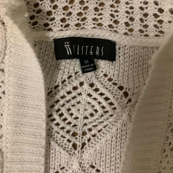77 Sisters Vintage White Knit Cardigan - Picture 5 of 5